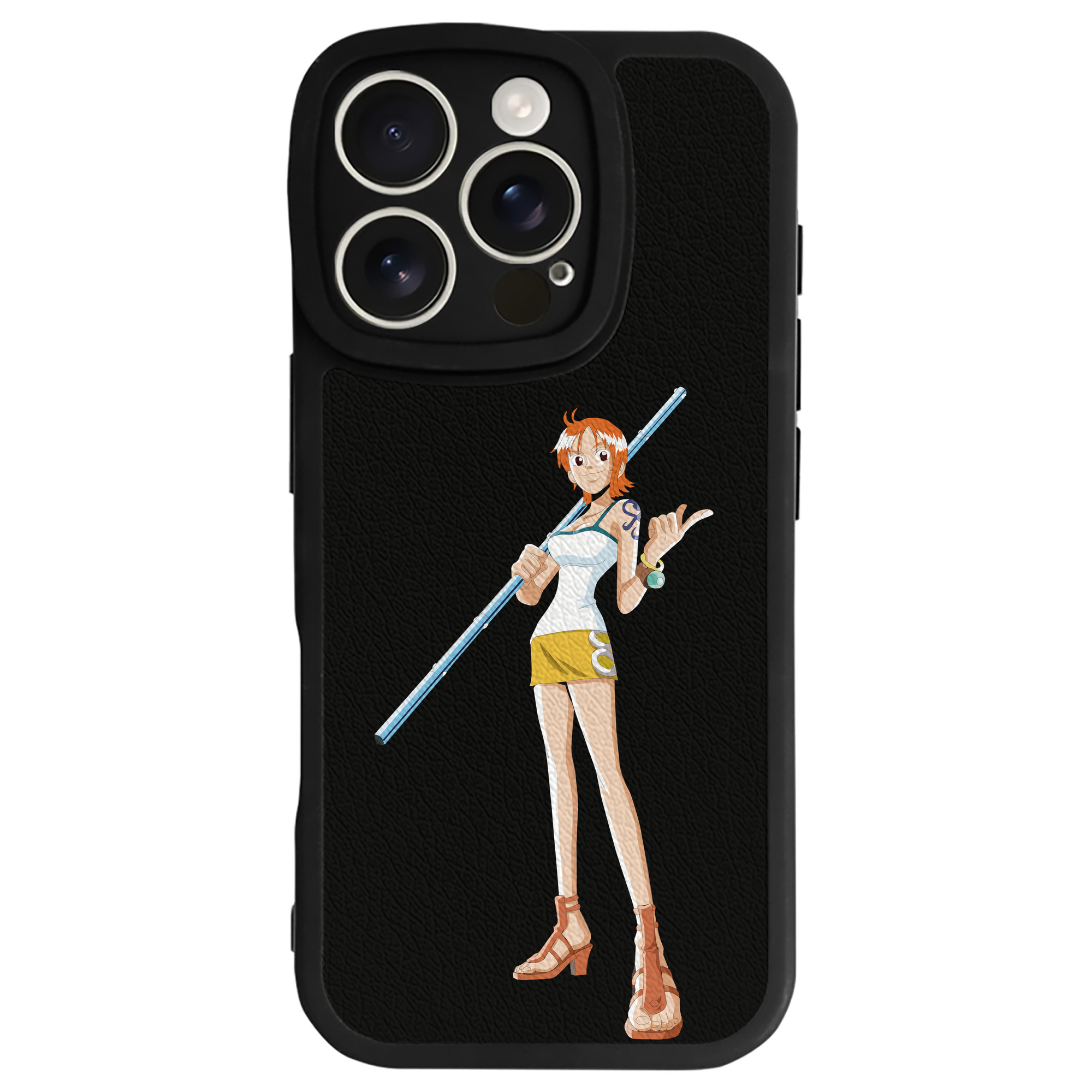 （画像用） ワンピース ナミ ONE PIECE Nami 【iPhone 16シリーズ対応】シリコンスマホケース（レザー調） 材質：シリコン